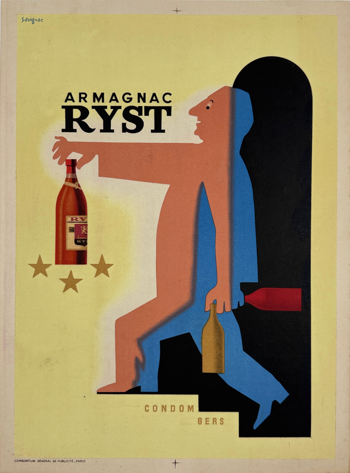 Armagnac Ryst Poster By Savignac Original 1939 French Liquor Ad