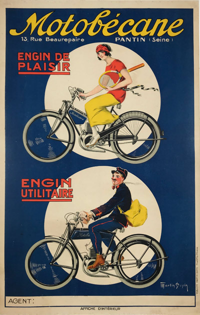 French 1928 Motobecane Motorcycles Poster