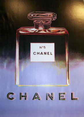 Chanel No5 (Black/Purple) by Andy Warhol Foundation Original 1997 Vintage French Parfum Company Advertisement Offset Lithograph Poster Linen Backed.