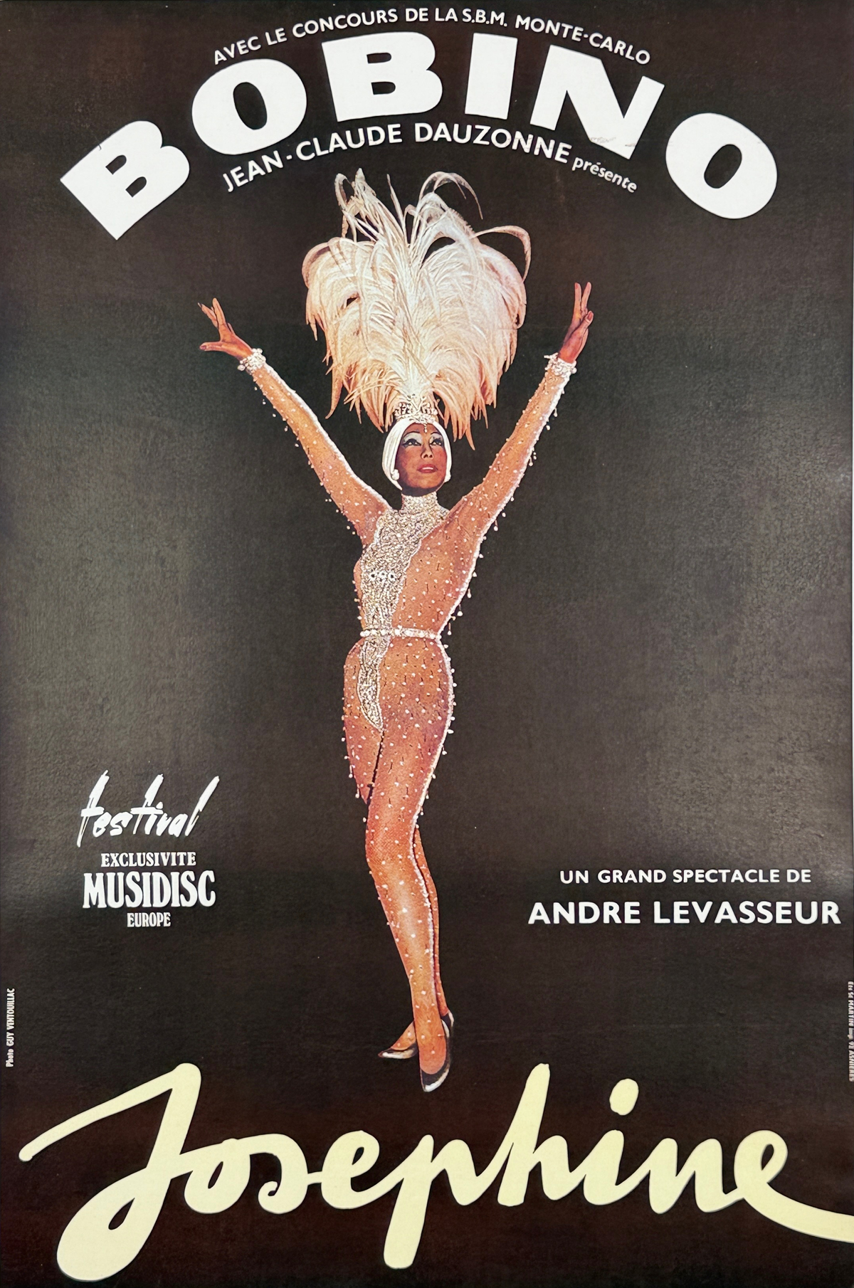 Bobino Josephine Baker Poster by Martin Original 1975 Vintage French Photo Graveure Lithograph Cabaret Advertisement Linen Backed. Baker was an American-born, famous European performer dancer, singer, and actress ...