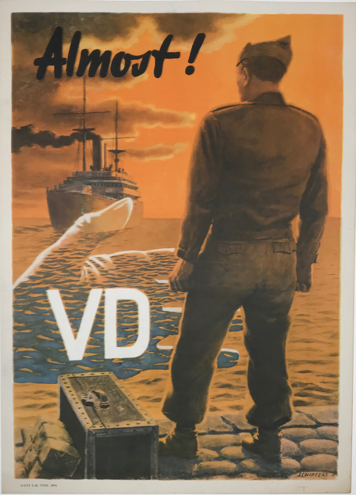 VD Almost original American war propaganda vintage poster.