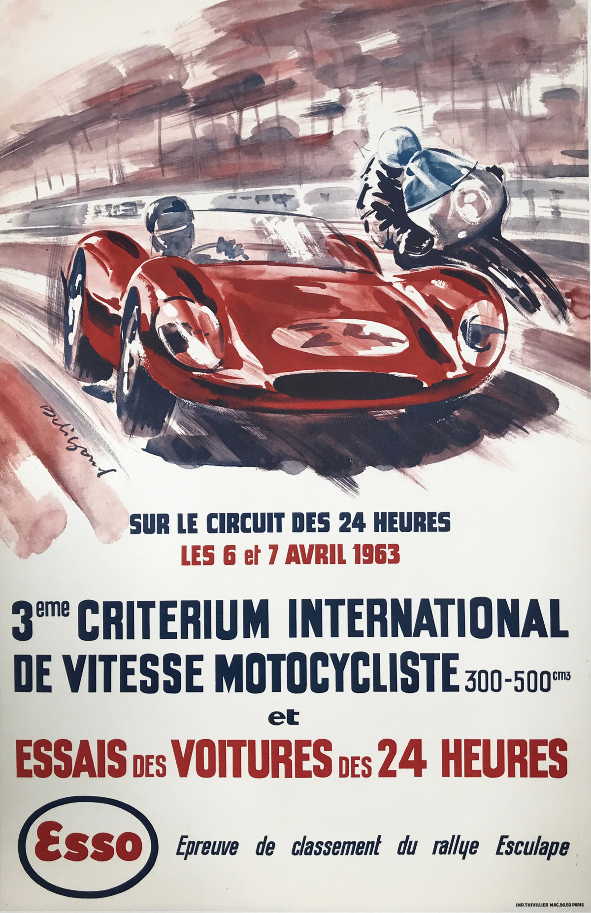 1963 Criterium International De Vitesse Motocycliste original French racing poster