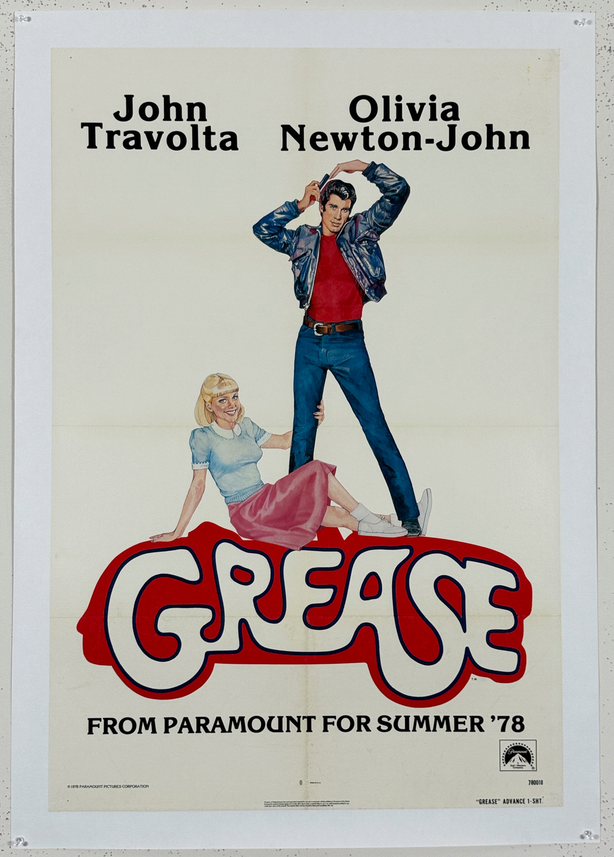Grease Movie Poster By Fennimore Original 1978 USA Theater Use Ad