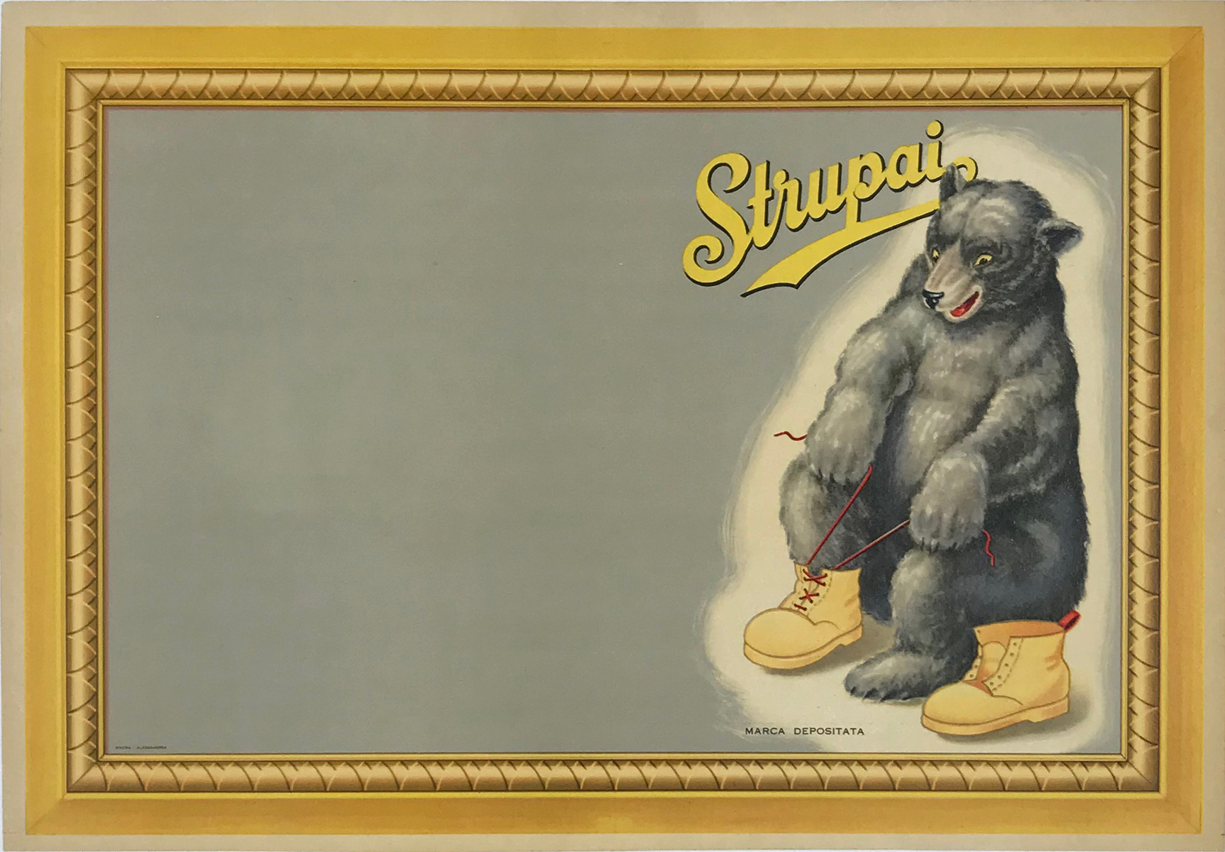 Strupai Poster By Lubatti Original 1939 Vintage Italian Shoe Lace Company Stone Lithograph Advertisement Linen Backed.