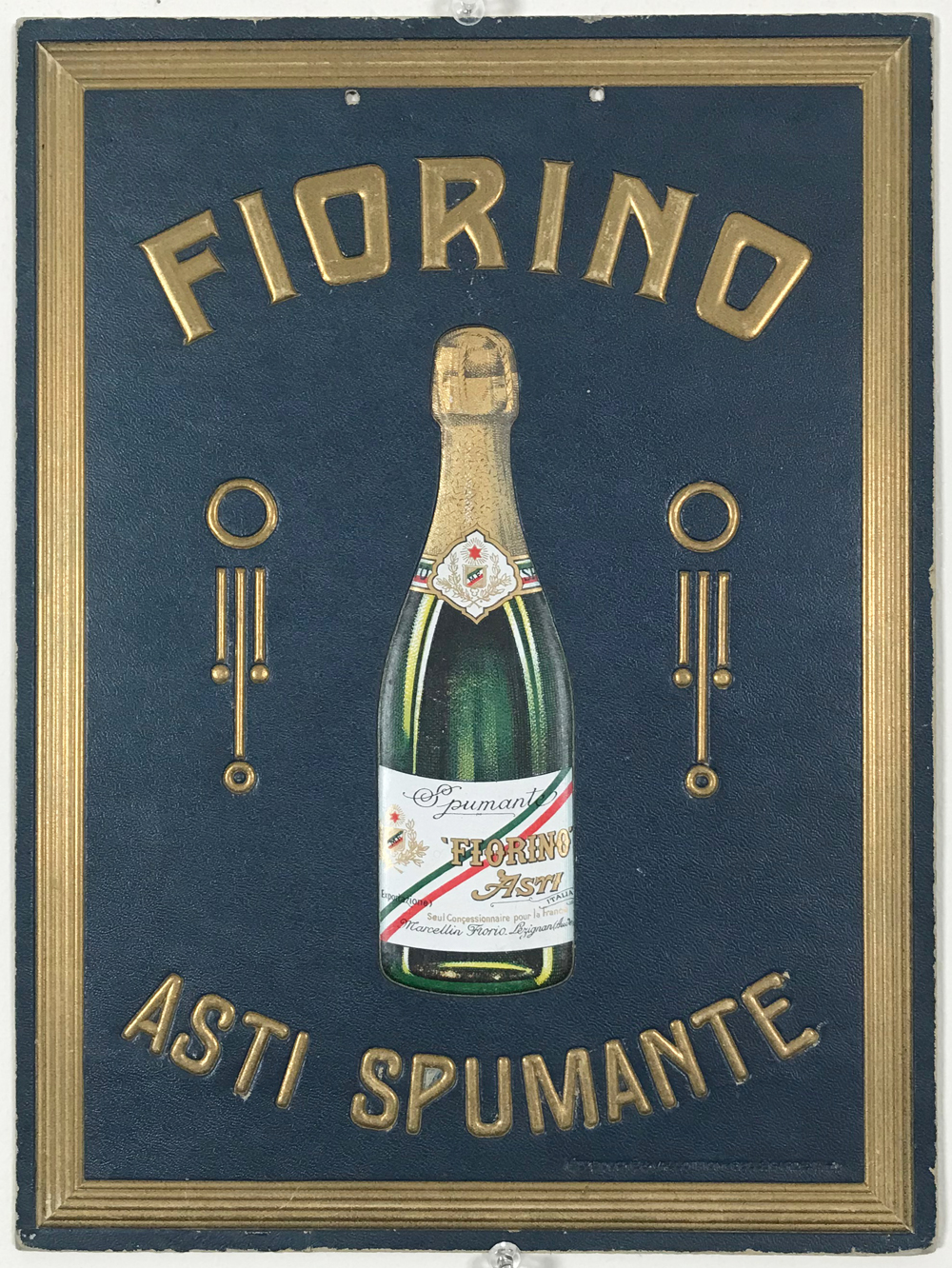 Fiorino Asti Spumante Store Display Poster Original 1910 Vintage Italian Sparkling Wine Company Advertisement on Carton. Printed in France