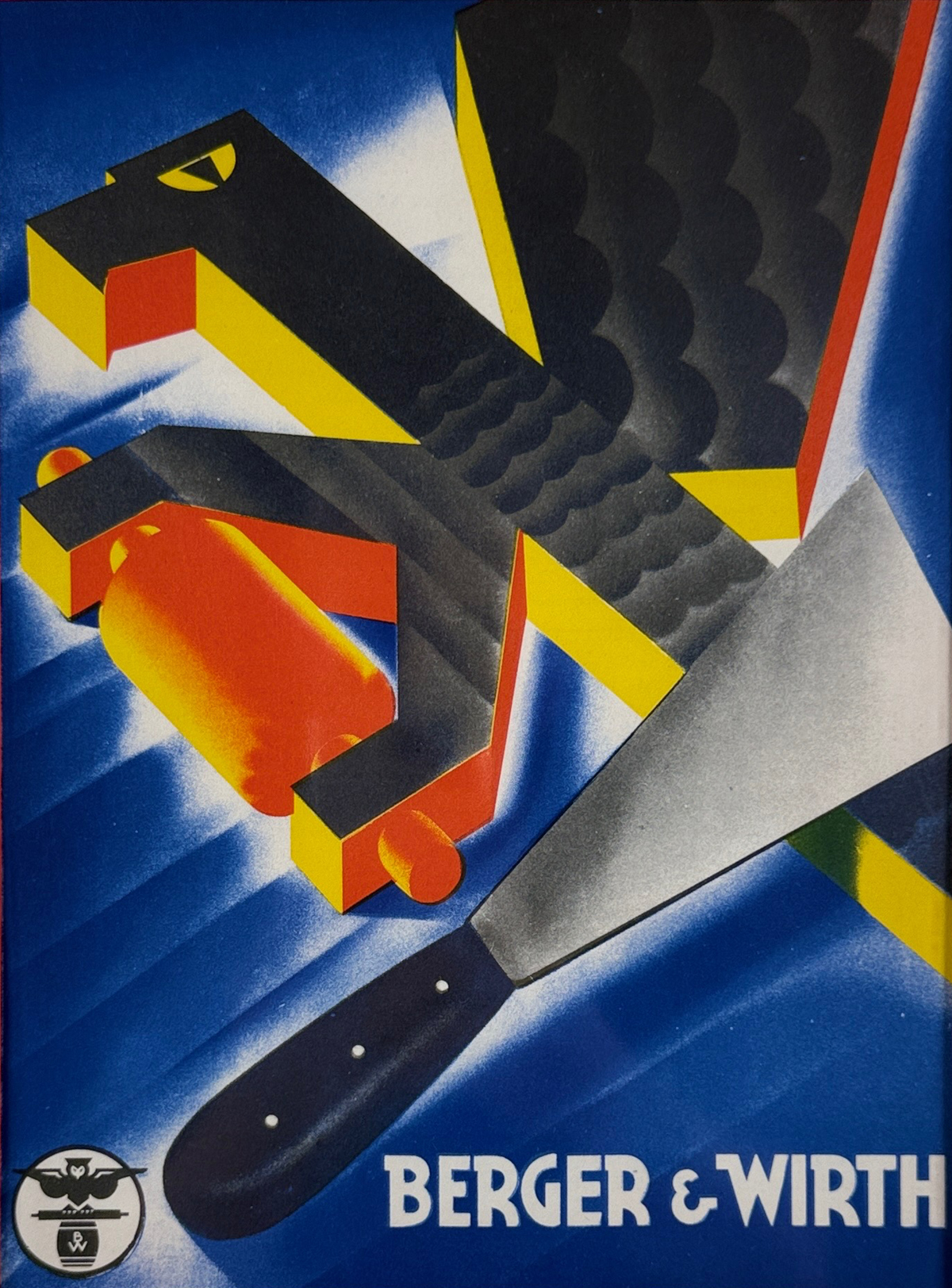 Berger & Wirth Ink Company Poster Original 1928 Vintage German Printers Ink Company Stone Lithograph Advertisement.