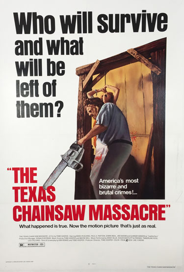 The Texas Chainsaw Massacre Who will survive and what will be left of them original 1980 American  movie poster.