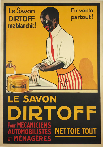 Le Savon Dirtoff original vintage poster from 1930 France. French stone lithograph advertisement for soap.