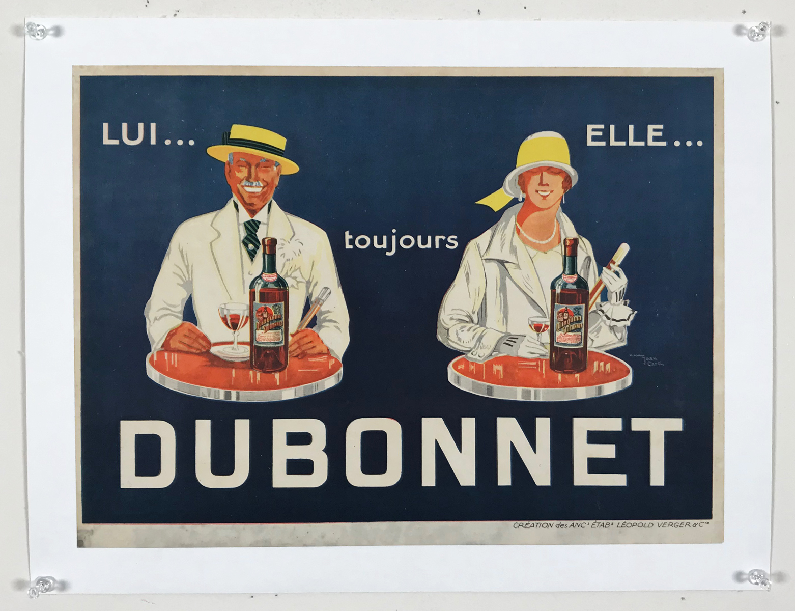 Dubonnet Toujours Lui Elle Poster By Carlu Original 1926 French