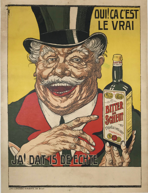 Original Belgium Vintage Poster - Bitter De Scheut
