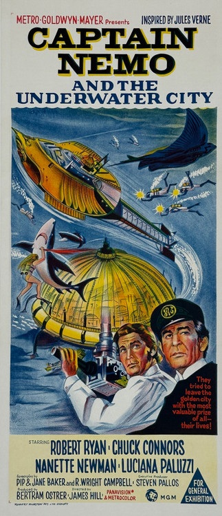 Captain Nemo and The Underwater City Movie Poster Original 1970