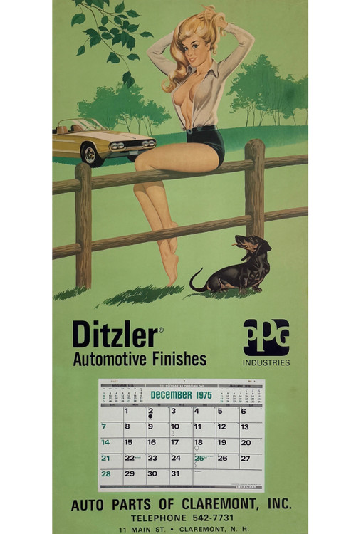 95S 激レア ヴィンテージ ケリーフレアーズ デザインアートカレンダー 新品 Ditzler Automotive Finishes Pin Up Calendar Poster by Randall