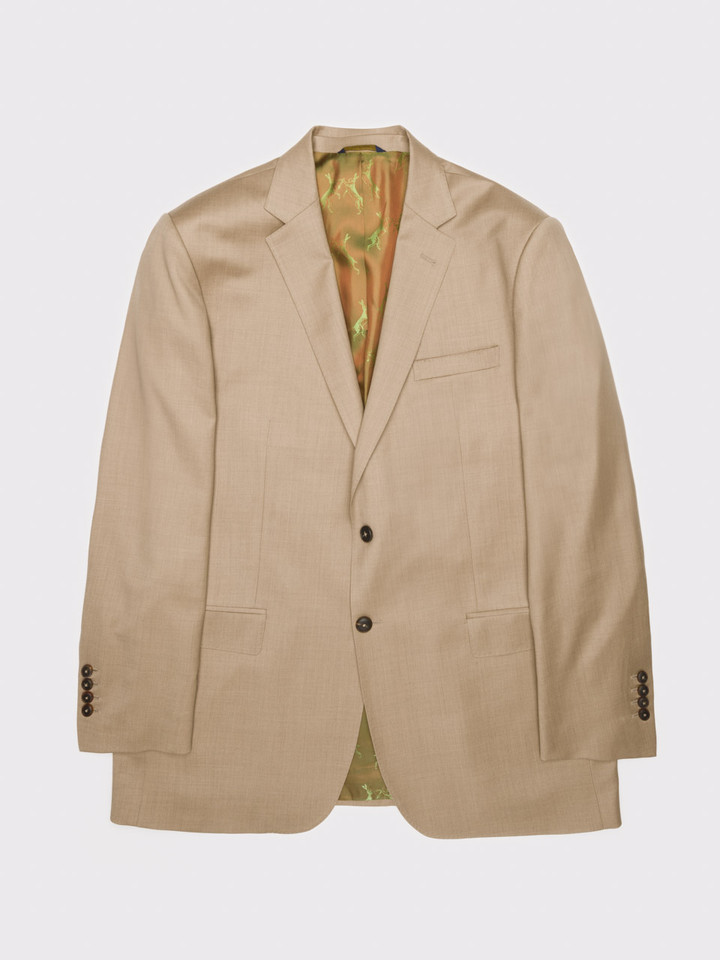 Men's Sand Lightweight Travel Suit Jacket Front