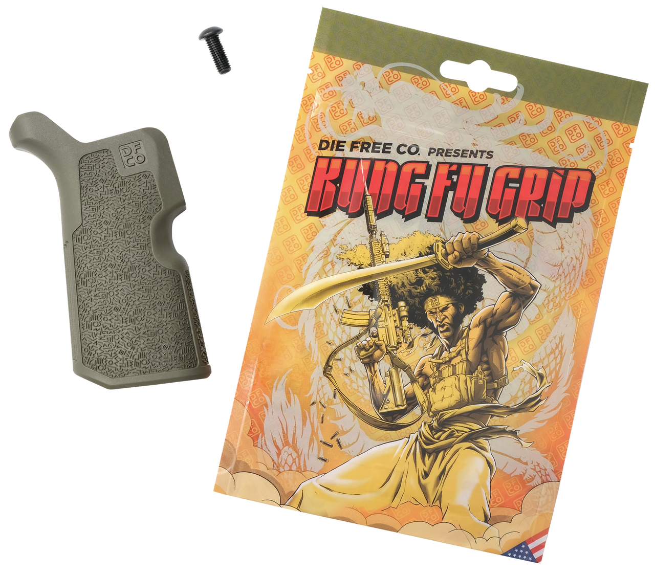 Die Free Co Kung Fu Grip, Olive Drab, Nylon