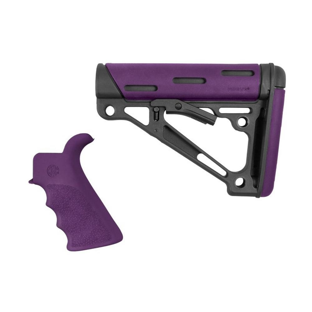 Hogue AR-15/M16 Kit, Beavertail Grip & Collapsible Buttstock, Purple