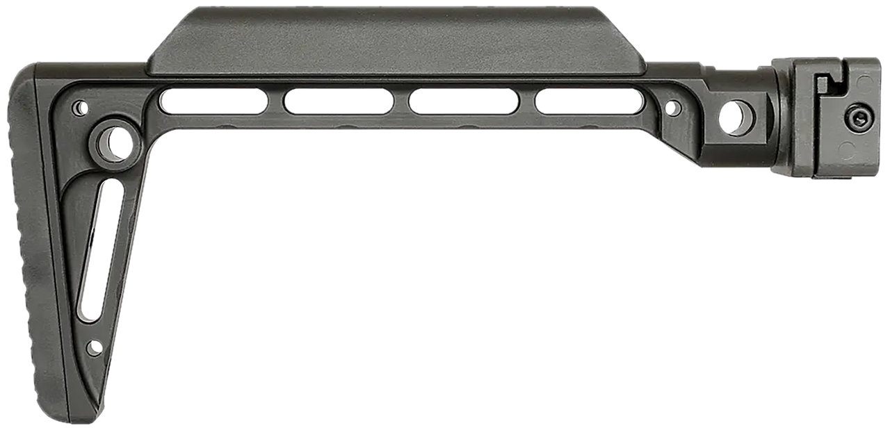 Midwest Minimalistic Side Folding Stock, Hard Coat Anodized, Black