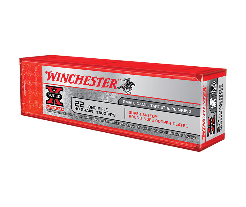 Winchester Super-X 22LR, 40 Grain, 100 Rds, Copper Plated Round Nose
