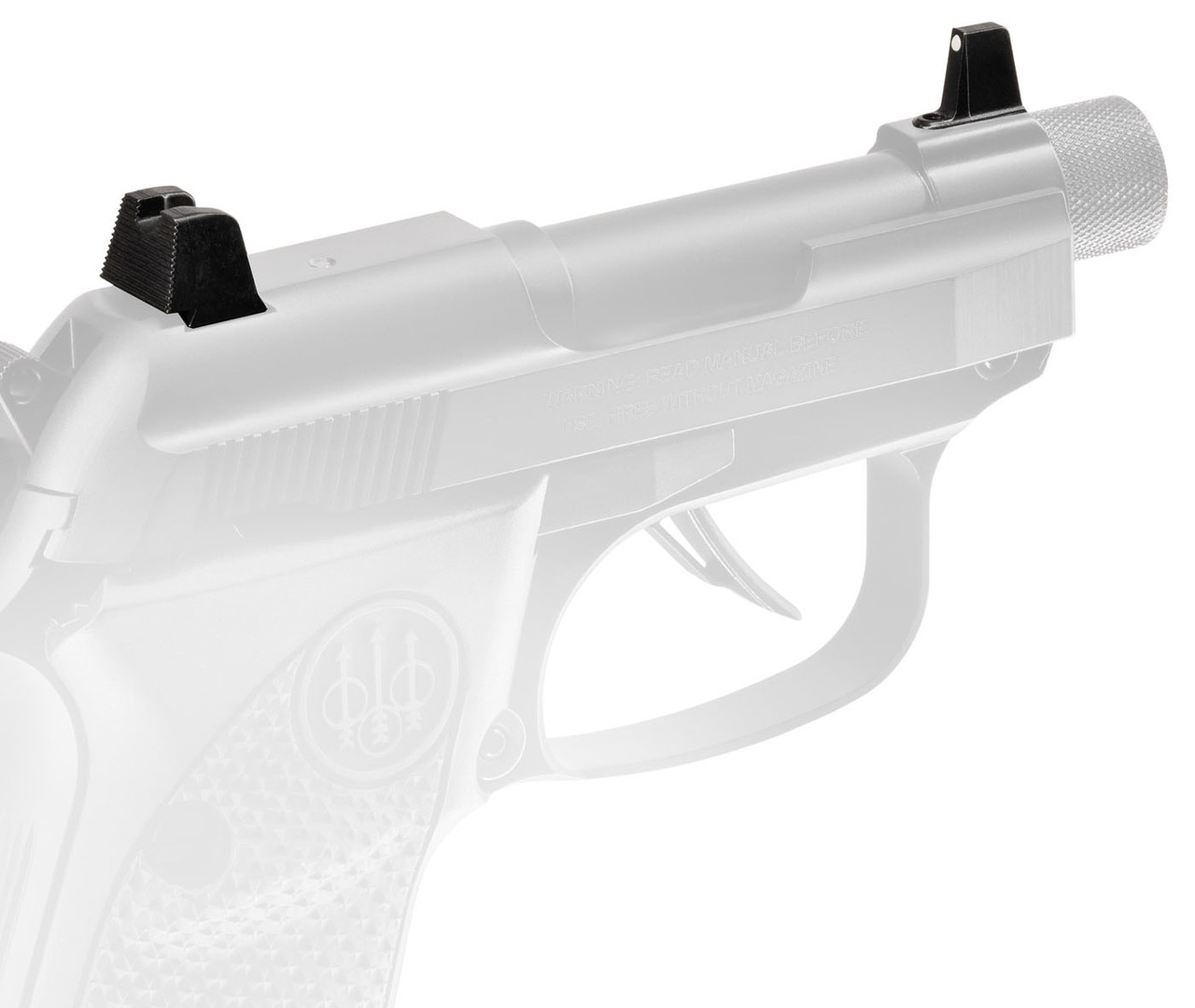 Beretta 30X Sights Tall, Serrated Rear, White Dot Front, Steel