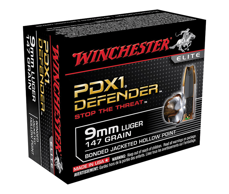 Winchester PDX1 Defender, 9MM Luger, 147 Grain JHP, 20 Rds