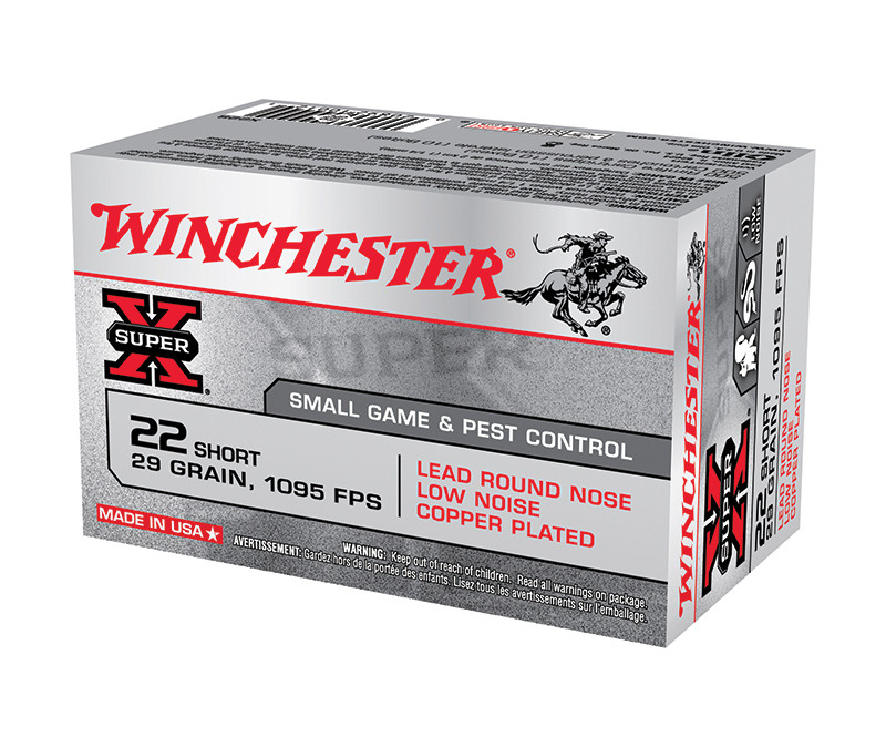 Winchester Super-X 22 Short, 29 Grain, Lead Round Nose, 500 Rds