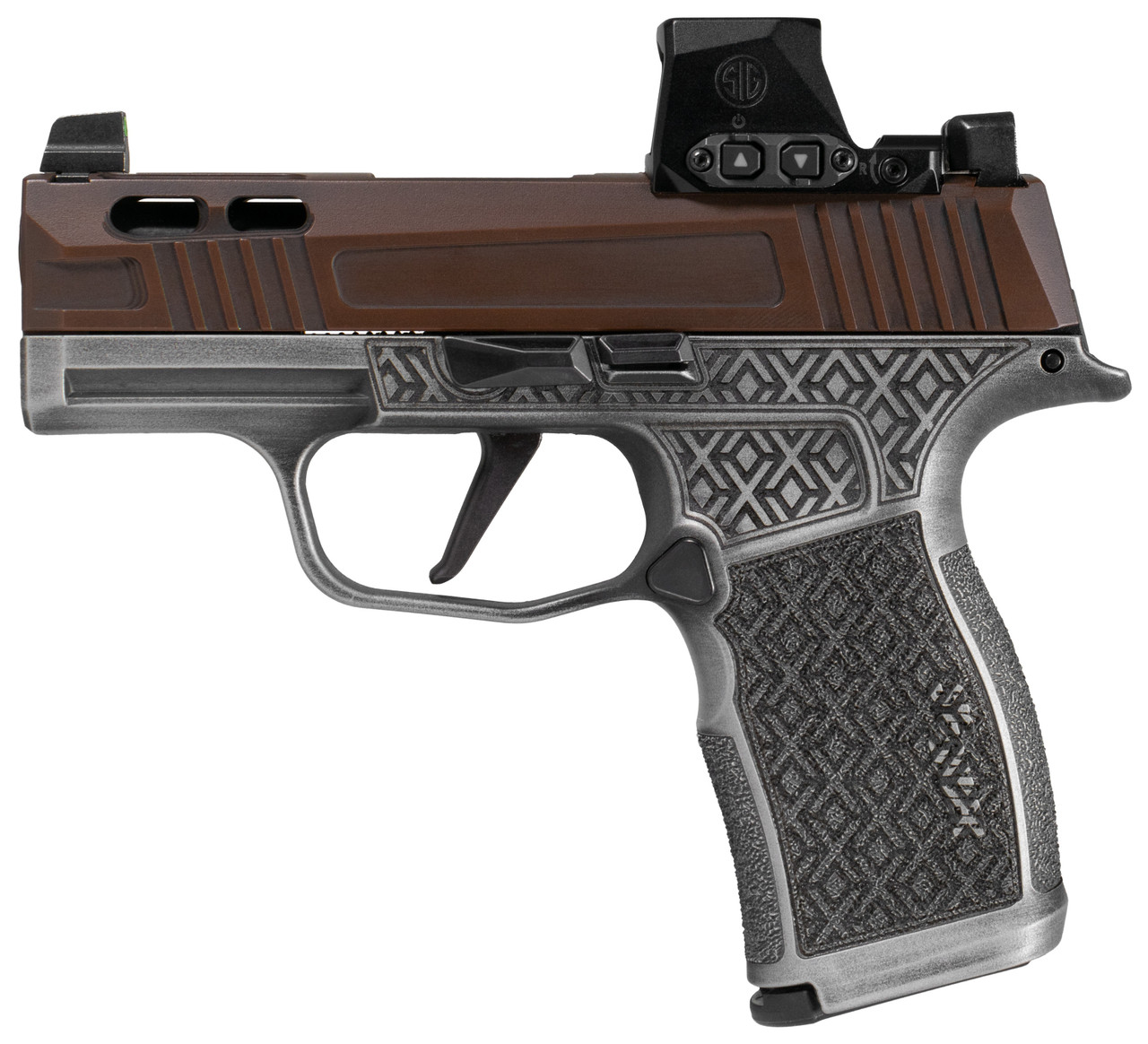 SIG Sauer X Debacle P365X, 9MM, RomeoX Red Dot, Brown Cerakote