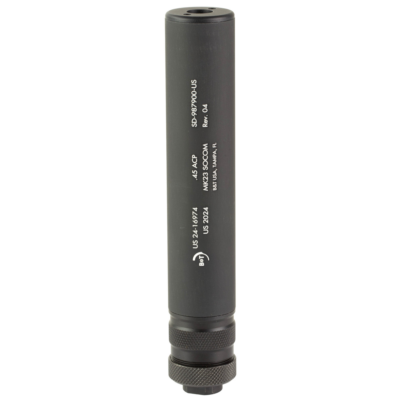 B&T MK23 SOCOM Suppressor, Direct Thread, Cerakote Finish, Black