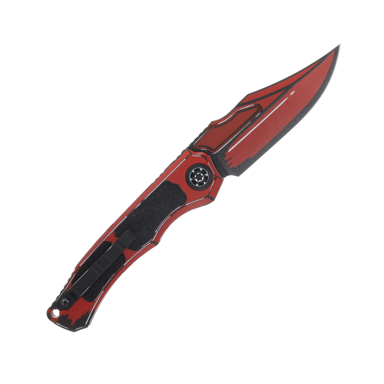 Heretic Knives Wraith V4 Auto, Bowie Blade, Cel-Shade Red with
