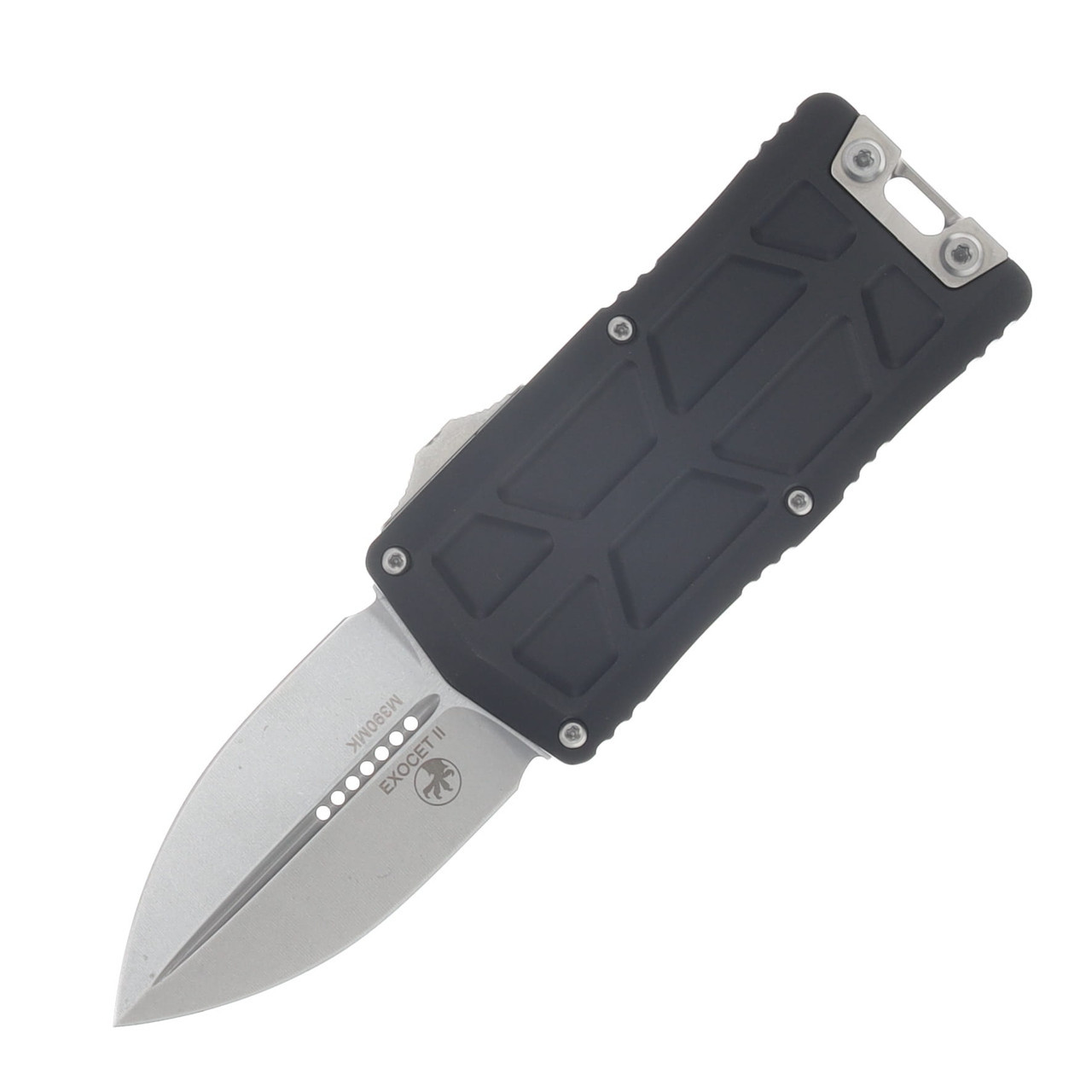 Microtech Exocet II, Stonewash Double Edge Dagger Blade, Black