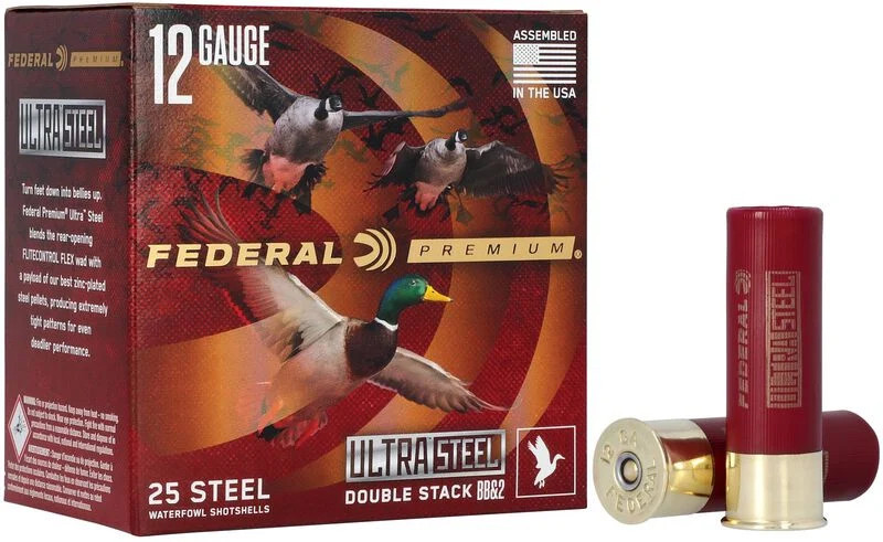 Federal FED ULTRA STEEL, 12GA, 3.00" Barrel, 25 Rds, Premium Zinc-Plated Steel - 604544698817