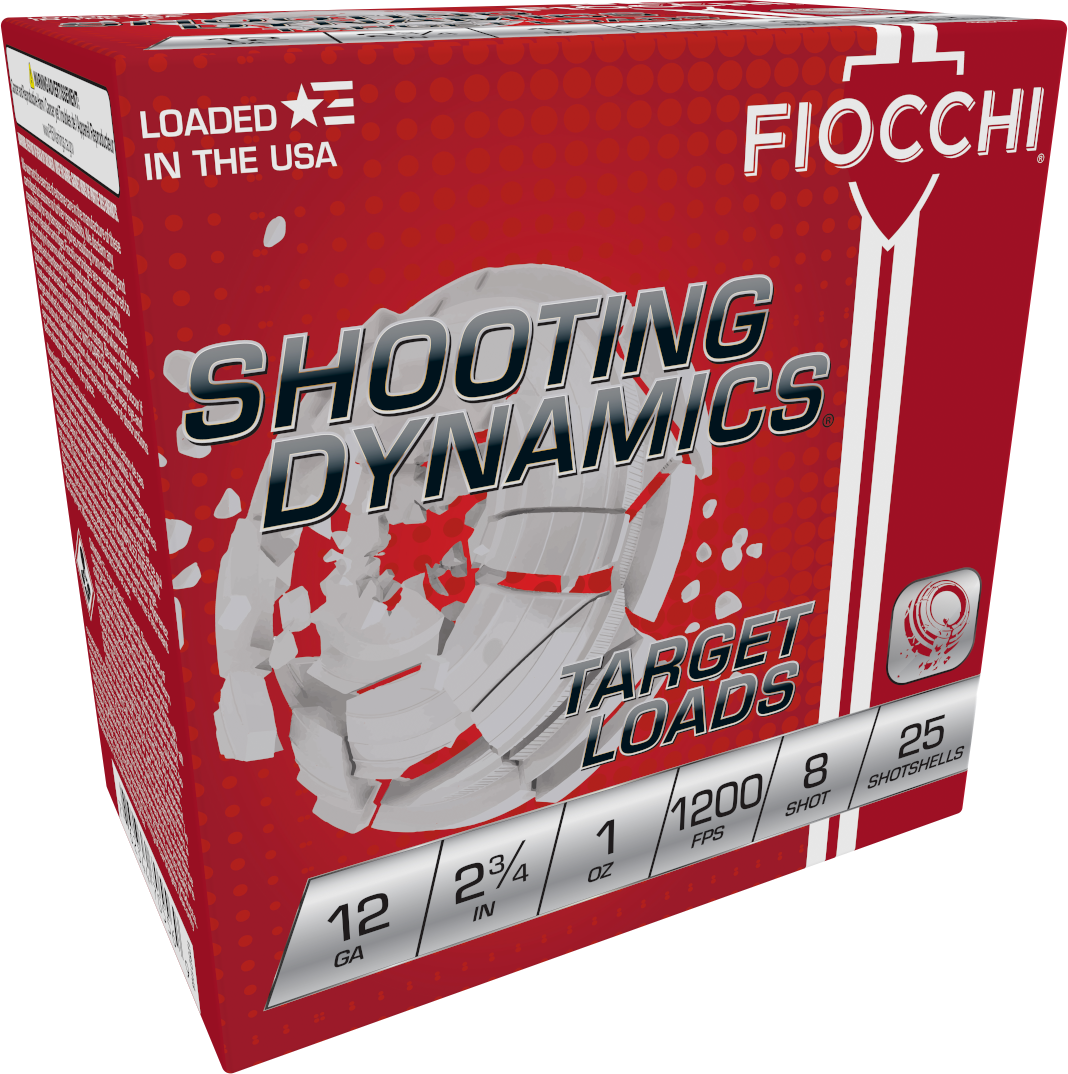 Fiocchi 12SD1H8 Shooting Dynamics Target, 12 Gauge, 2.75" Barrel, 250 Rds