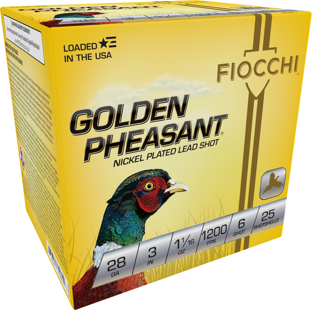 Fiocchi Golden Pheasant Extrema, 28 Gauge, 3" Shell, 250 Rds, Nickel-Plated