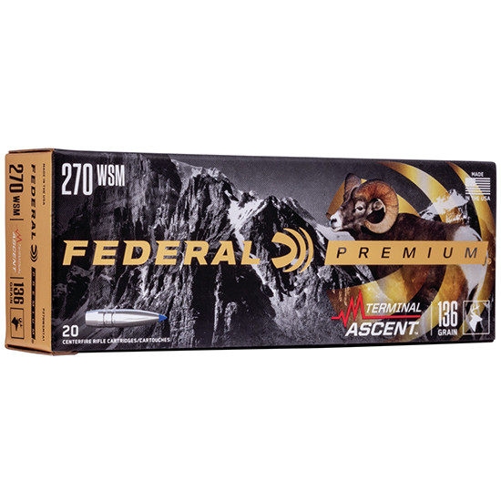 Federal FED Terminal Ascent, 270 WSM, 136GR, 20 Rds, Premium Finish - 604544659375