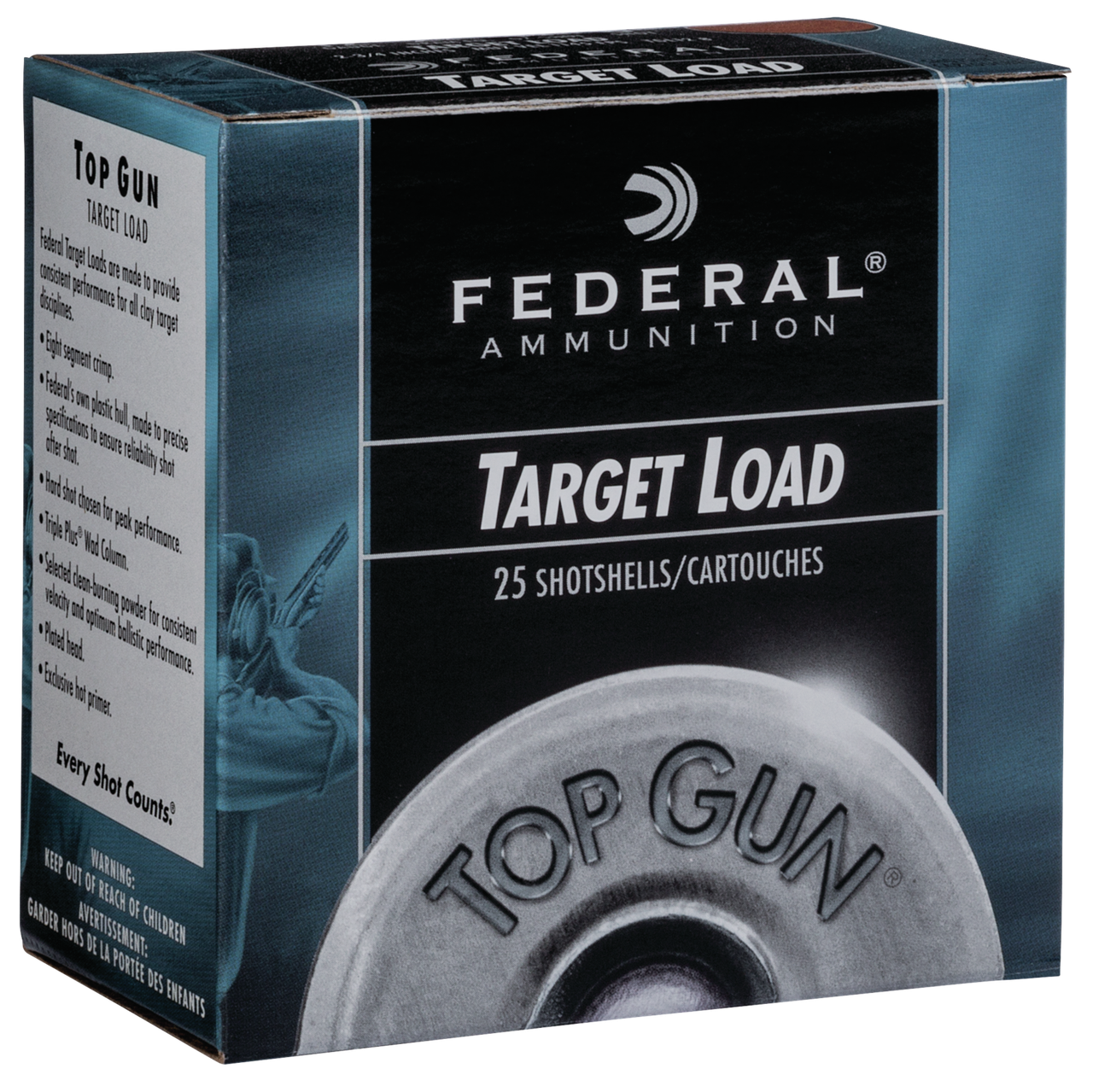 Federal Top Gun, 12 Gauge, 2.75" Shell, 250 Rds, Paper Wad - 604544652482