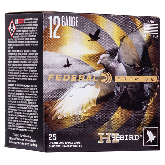 Federal Hi-Bird, 12GA, 2.75" Barrel, 25 Rds, Premium - 604544620696