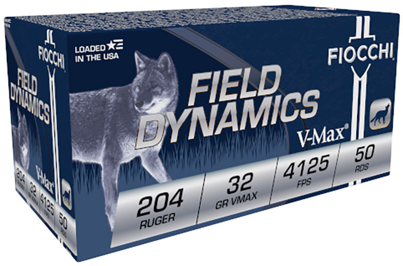 Fiocchi 204HVA, 204 Ruger, 32 Grain V-Max, 50 Rds - 762344707372
