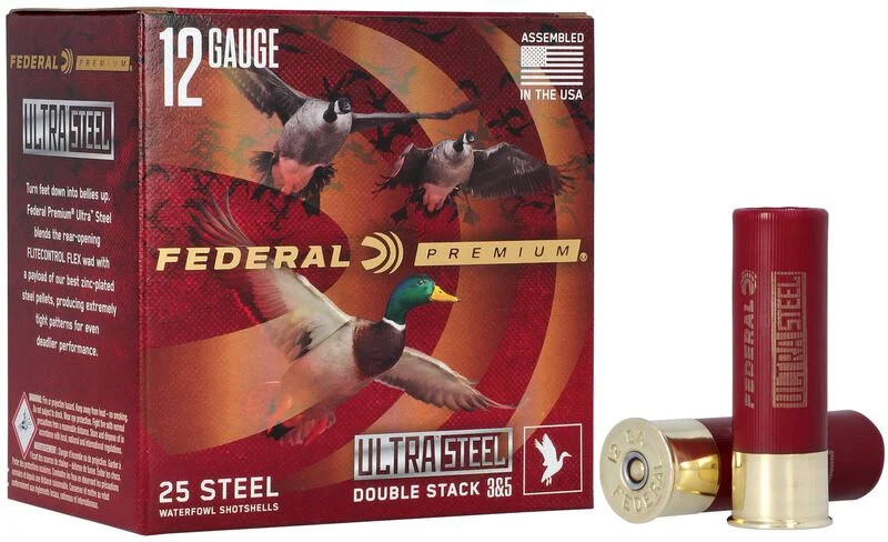 Federal Ultra Steel, 12GA, 3.00" Barrel, 25 Rds, Premium Zinc-Plated - 604544698831