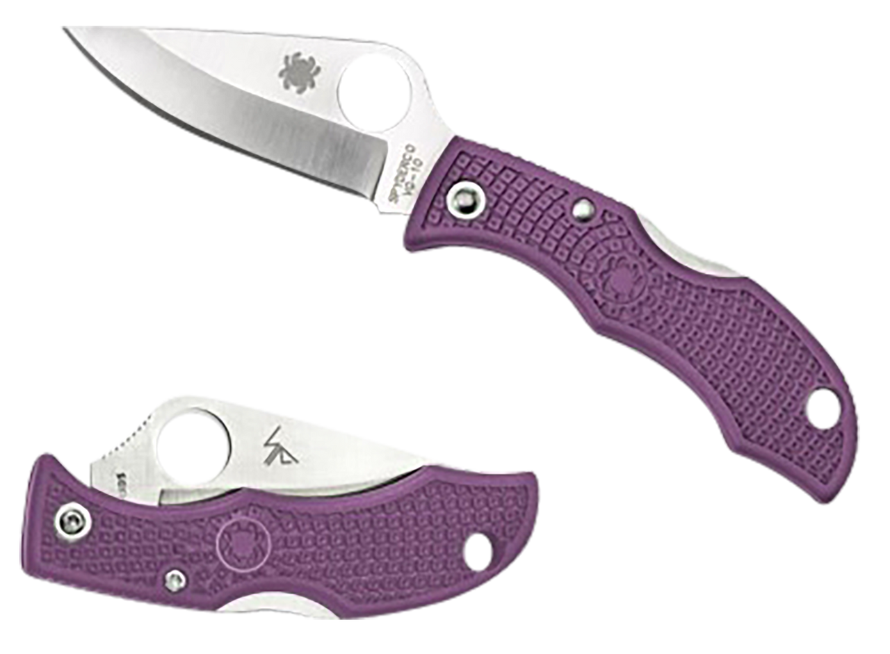 Spyderco Ladybug 3 Purple Folding Knife – 1.94″ Plain Clip Point Blade