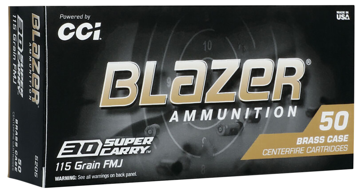 CCI 5205 Blazer Brass, 30 Super Carry, 115 Grain, FMJFN, 1000 Rds - 604544670981