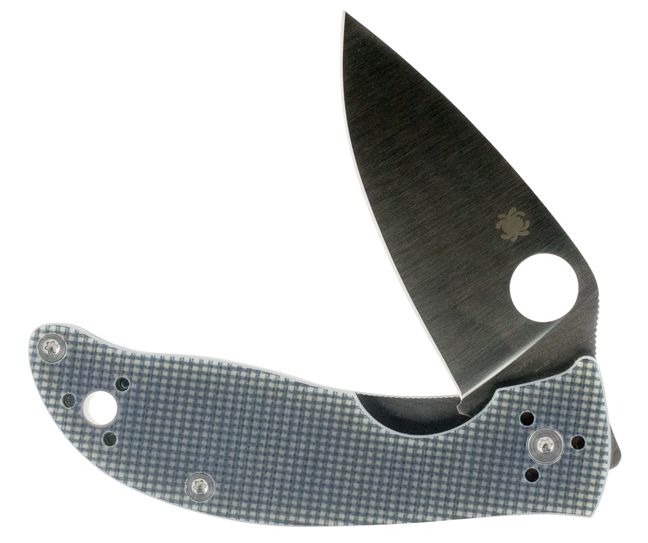 Spyderco Polestar Gray Folding Knife – 3.3″ Plain Drop Point Blade