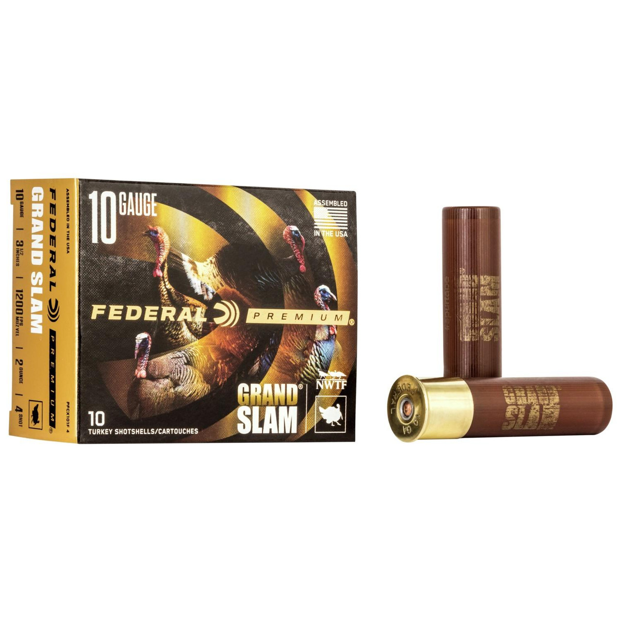 Federal Grand Slam, 10 Gauge, 3.50" Barrel, 10 Rds, Copper Plated Lead - 604544628258