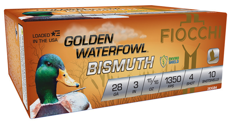 Fiocchi Golden Waterfowl, 28GA, 3" Barrel, 10 Rds, Bismuth - 762344713045