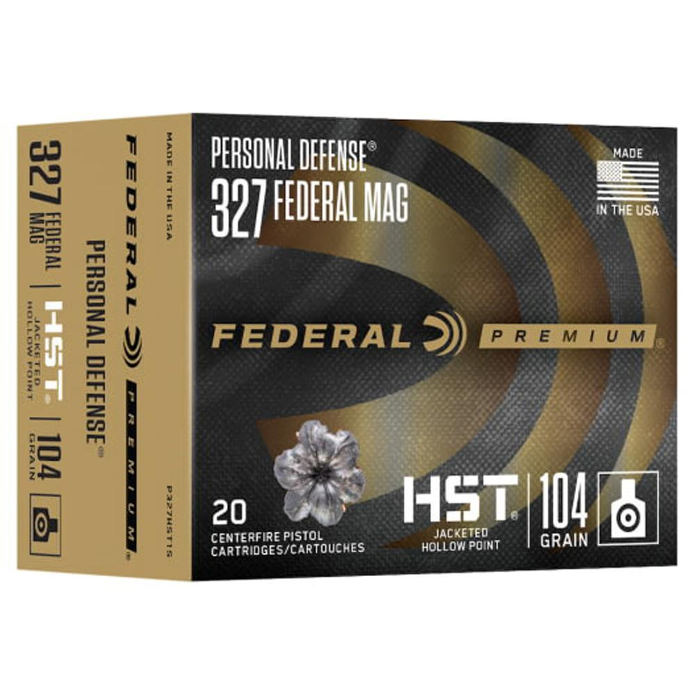 Federal Personal Defense HST, .327 Federal, 104 Grain, 20 Rds, Nickel Plated - 604544684353