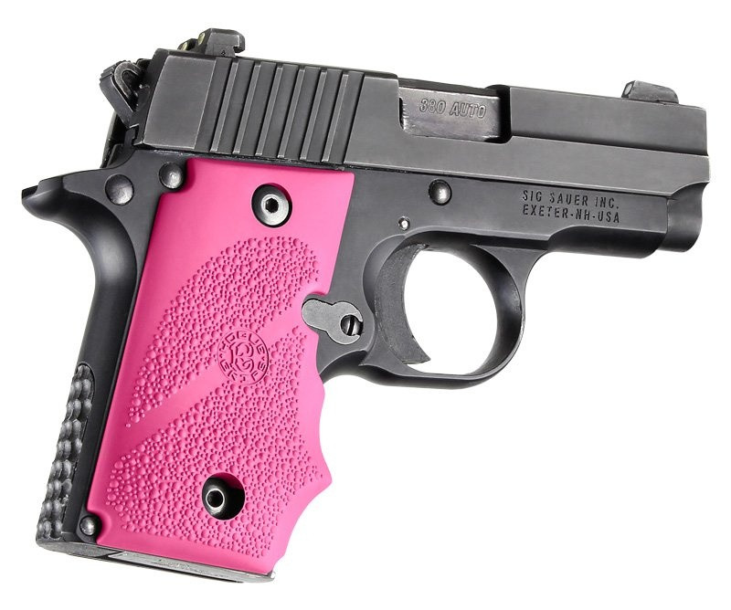 Hogue 38007 Rubber Grip, Pink with Finger Grooves, for Sig P238