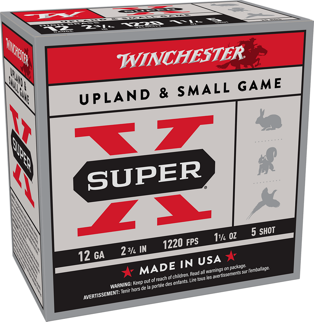 Winchester Super X Game Load, 12 Gauge, 2.75" Shell, 5 Shot, High Brass - 020892014367