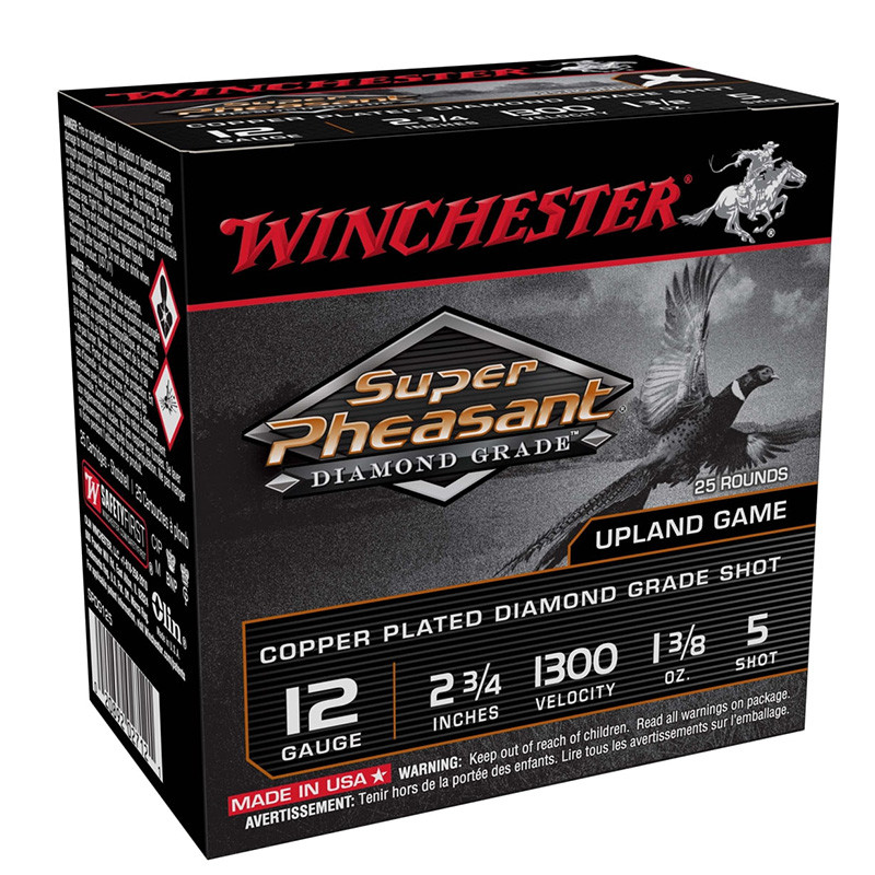 Winchester 12ga 2 3/4" #5 Pheasant Diamond Grade, 1 3/8 oz, 25 Rds, Copper-Plated Lead - 020892027121