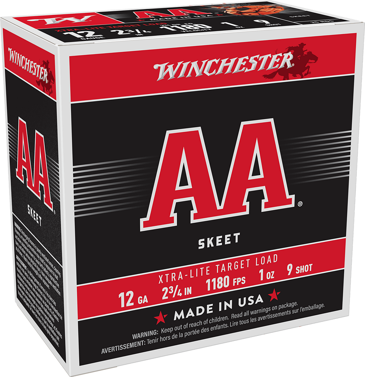 Winchester AAL129 AA Xtra-Lite, 12 Gauge, 2.75" Length, 1 oz, 9 Shot - 020892004542