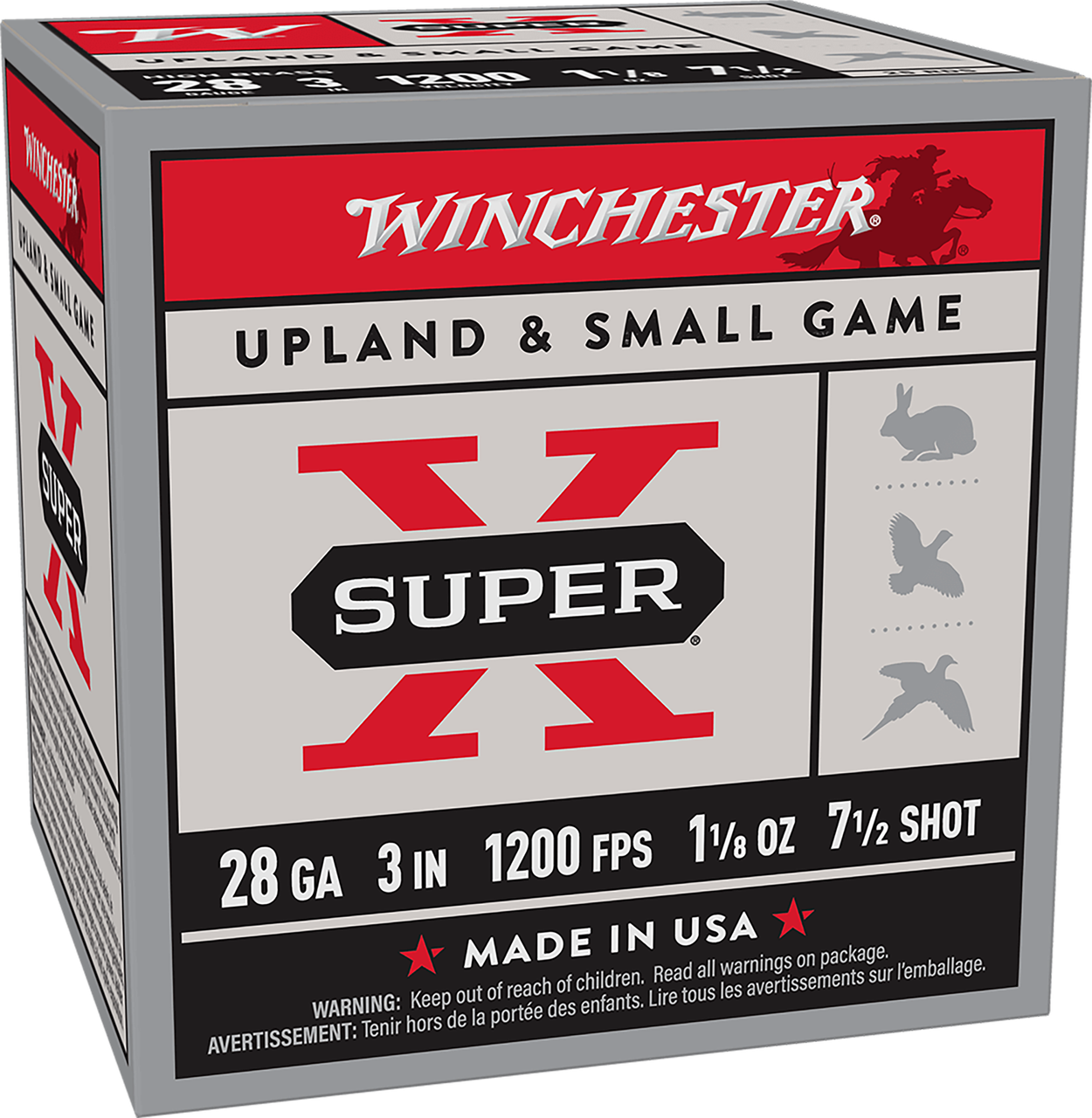 Winchester Super X, 28 Gauge, 3" Length, 1 1/8 oz, 7.5 Shot - 020892028135