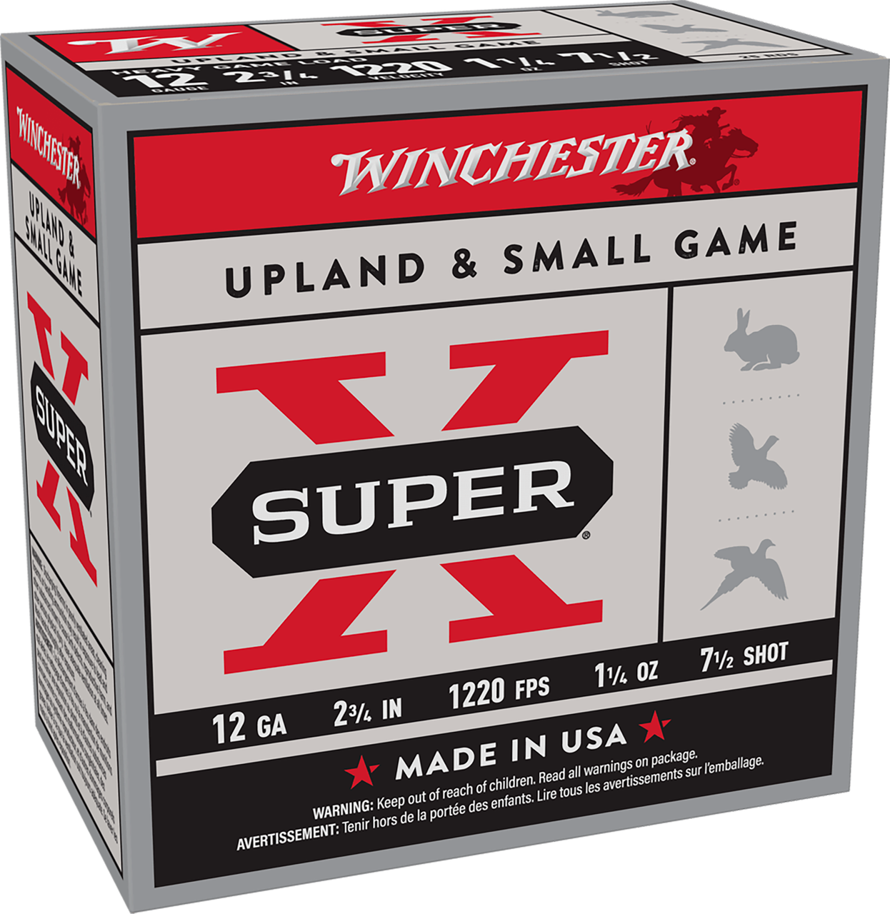 Winchester Super X Heavy Game Load, 12 Gauge, 2.75" Shell, 1 1/4 oz, #7.5 Shot - 020892013117