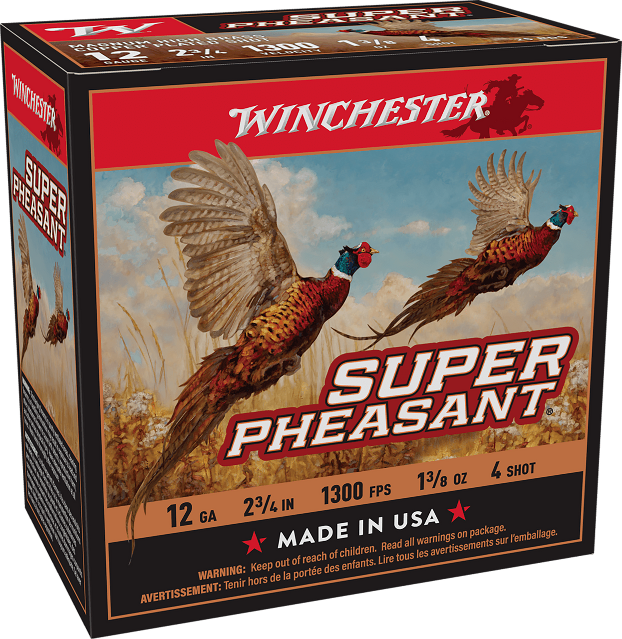 Winchester Super Pheasant Magnum, 12 Gauge, 2.75" Shell, 4 Shot, High Brass - 020892015876