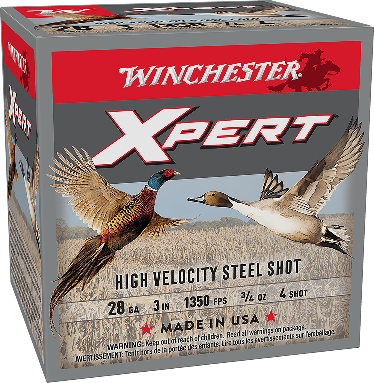 Winchester Xpert High Velocity 28 Gauge, 3" 3/4 oz, #4 Shot, 25 Rounds - 020892027398